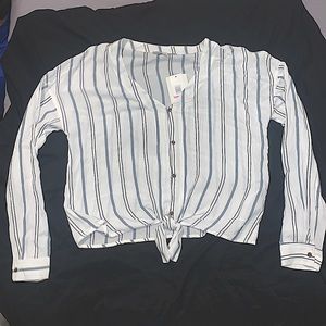 Ivy & Jade striped button-up blouse